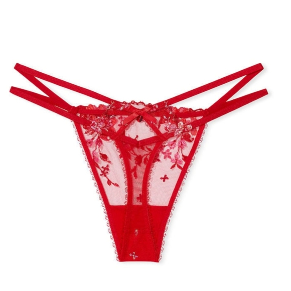 🍒NWT🍒 VS VERY SEXY FLORAL EMBROIDERY BUSTIER & THONG SET - Picture 9 of 11